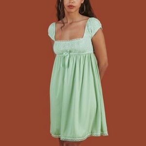 UNIF green lace babydoll dress